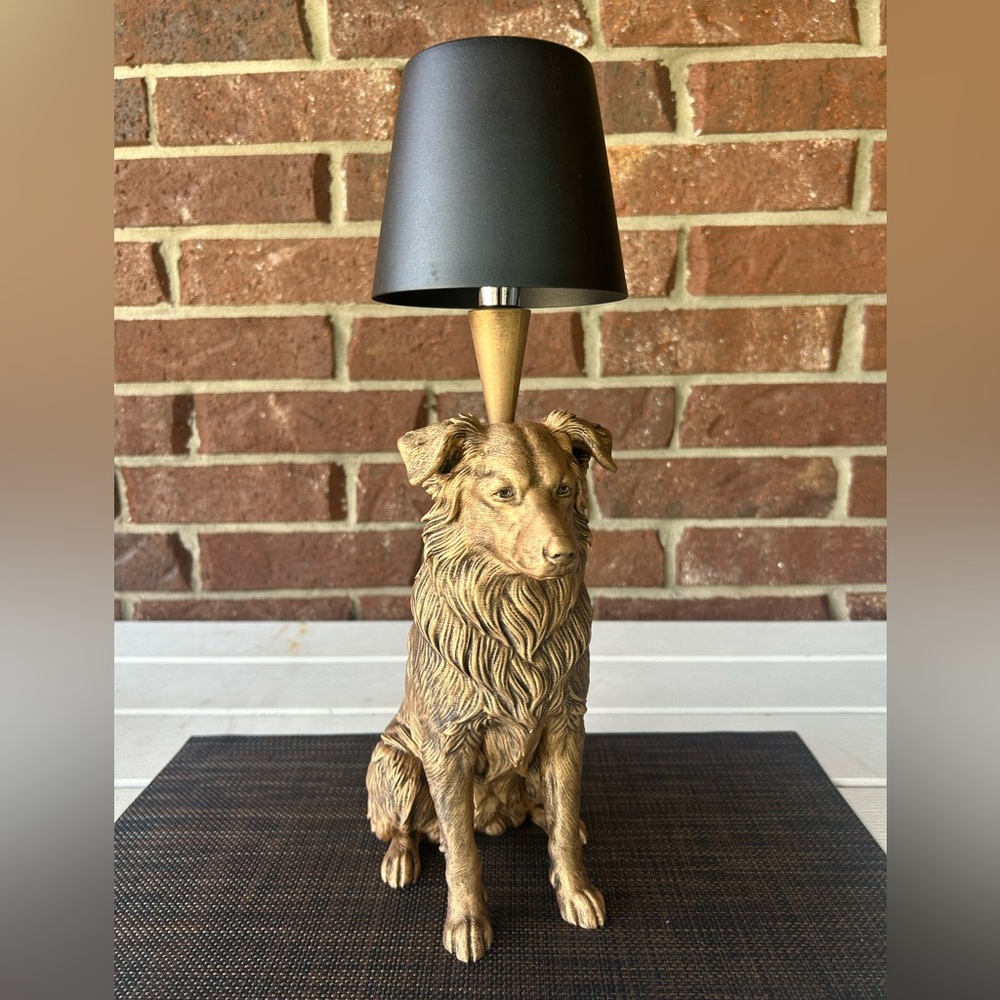 Charming Australian Shepherd Lamp 14.75”, Cordless LED Statue